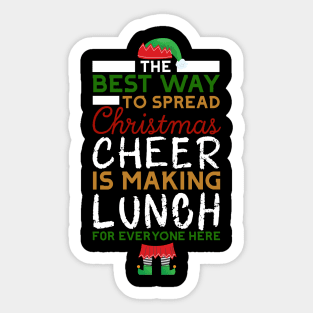 Lunch Lady Christmas Cheer Shirt Sticker